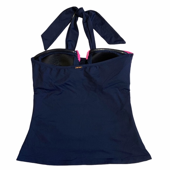 Anne Cole Tankini Bathing Suit Top Halter Tie Medium - Picture 8 of 8